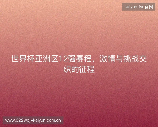 世界杯亚洲区12强赛程，激情与挑战交织的征程